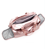 METALLIC PINK DUFFLE TRAVELLING BAG FOR WOMEN -SAFF001PD