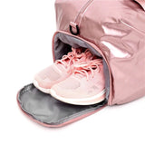 METALLIC PINK DUFFLE TRAVELLING BAG FOR WOMEN -SAFF001PD