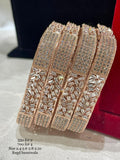 WAHIDA, ELEGANT ROSE GOLD STONE STUDDED BANGLES SET FOR WOMEN -MOE001BS