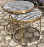 MEENAKARI WORK ELEGANT GOLD FINISH METAL NESTING TABLES -ANUB001MKWA