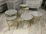 MEENAKARI WORK ELEGANT GOLD FINISH METAL NESTING TABLES -ANUB001MKWA