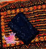 Premium rayon full shifley gown with beautiful pure georgette heavy handwork Phulkari dupatta with pompon lace-FOF001RK