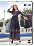 DEEP BLUE COLOR GOOD NEWZ RAYON FEEDING KURTI FOR WOMEN-FOF001DB