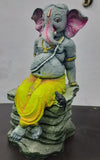 YELLOW  BEAUTIFUL RESIN RELAXING GANESHA STATUE-RK001RGY