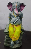 YELLOW  BEAUTIFUL RESIN RELAXING GANESHA STATUE-RK001RGY