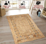 Jute Rug, Natural Fibre Braided Reversible Carpet for Bedroom Living Room Dining Room Carpet -JC 2X4 FEETJR