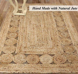 Jute Rug, Natural Fibre Braided Reversible Carpet for Bedroom Living Room Dining Room Carpet -JC 2X4 FEETJR