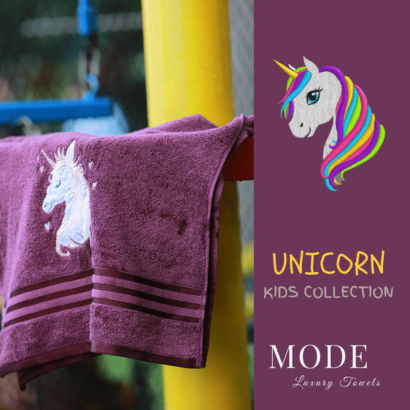 PURPLE SHADE PREMIUM UNICORN COTTON TURKISH TOWEL SET OF FOR