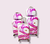 PURPLE WAVES DESIGNER TRAVEL TROLLEY BAG SET AND VANITY BAGS COMBO-FASH001PW