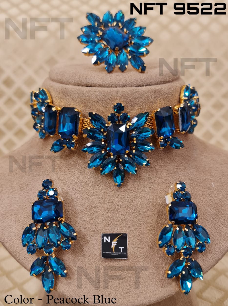 1/2ct Blue Diamond Pave Halo Pendant 14K White Gold Womens Necklace & 18