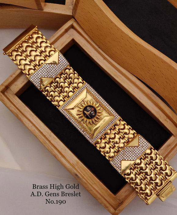 SUN DESIGN GOLD FINISH DESIGNER BRACELET FOR MEN -KRISH001SE – www