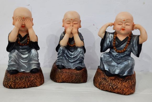 New Patthar Monk( Set of 3 statues )-RK001PM