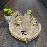 REVOLVING  BLUE BROOCH  POP JAR TABLE DINING TABLE ORGANIZER-ANUB001DTOB