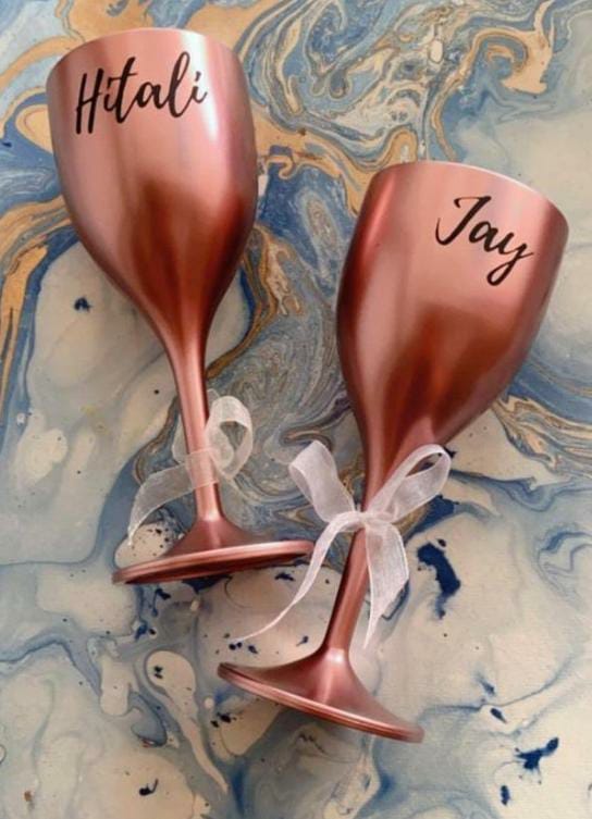 Valentine love In  Customized Name Printed Unbreakable Wine glasses-ANUB001VRG