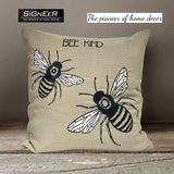 The Embroidery bee cushion cover. A contemporary Signeer cushion cover-RAJ001CC