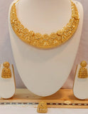 MALALA, ELEGANT GOLD PLATED NECKLACE SET WITH EARRINGS AND FINGER RING COMBO FOR WOMEN -FARI001A1