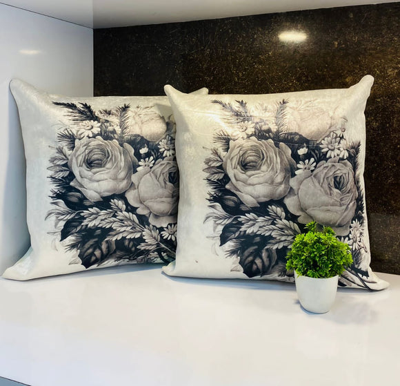 Florence ,Floral Design  Set of 5  Velvet Cushion Covers-PREET001B14
