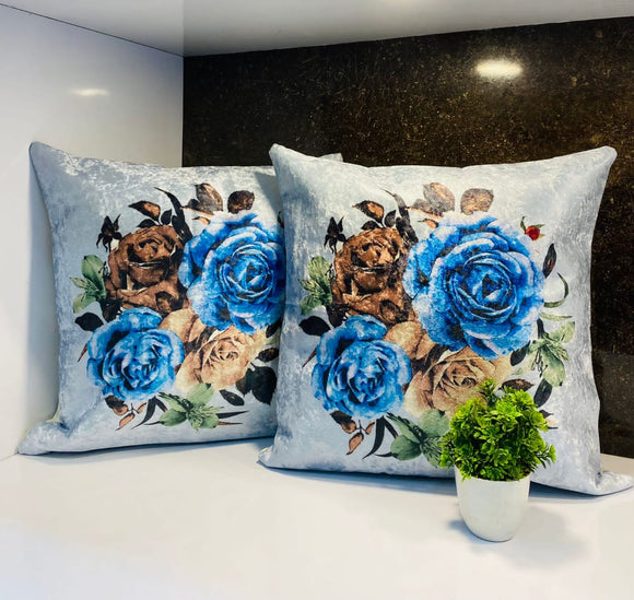 Florence ,Floral Design  Set of 5  Velvet Cushion Covers-PREET001B9