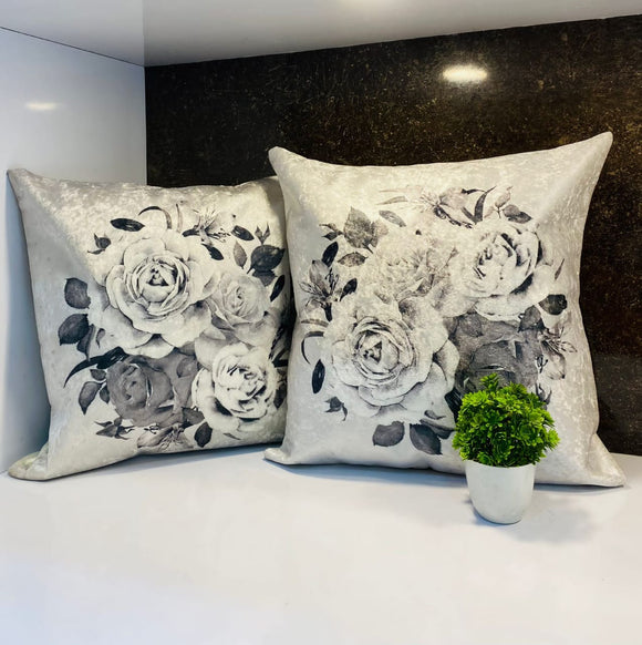 Florence ,Floral Design  Set of 5  Velvet Cushion Covers-PREET001B1