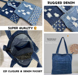 RUGGED DENIM SHOPPING BAGS FOR WOMEN -PANKA001DB
