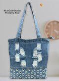 RUGGED DENIM SHOPPING BAGS FOR WOMEN -PANKA001DB