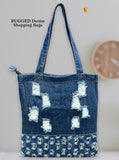 RUGGED DENIM SHOPPING BAGS FOR WOMEN -PANKA001DB