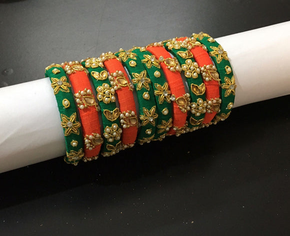MANASI , THREAD BANGLES WITH GOLD EMBELLISHMENTS FOR WOMEN -ART001TRB
