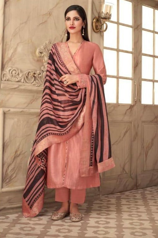 SUITS PRESENT JACQUARD SILK TOP SALWAR SUIT MATERIAL FOR WOMEN