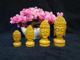 Wooden Buddha Head Lord Collectible Statue - GRIH001BH