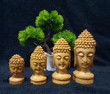 Wooden Buddha Head Lord Collectible Statue - GRIH001BH