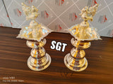 SHRADDHA, PAIR OF 2 GERMAN SILVER PEACOCK LAMPS-SN001S