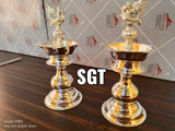 SHRADDHA, PAIR OF 2 GERMAN SILVER PEACOCK LAMPS-SN001S