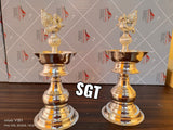 SHRADDHA, PAIR OF 2 GERMAN SILVER PEACOCK LAMPS-SN001S