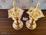 SHRADDHA, PAIR OF 2 GERMAN SILVER PEACOCK LAMPS-SN001S