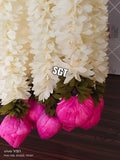 SET OF 10, LOTUS FLOWER CLOTH FLOWER STRINGS FOR DECORATING -SN001LF