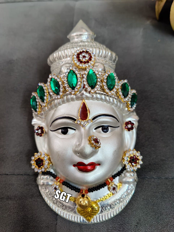 HARITHA SHREE ,  German silver washable Lakshmi face with special stone work -SN001LFG