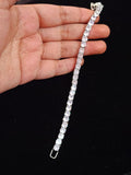 ELEGANT SINGLE LINE PLATINUM FINISH  AMERICAN DIAMOND TENNIS BRACELET FOR WOMEN -RITZ001BT