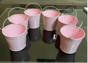 SET OF 6 , COLORFUL METAL BUCKETS  FOR HOLI -MK001HB