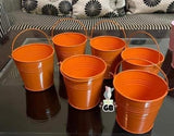 SET OF 6 , COLORFUL METAL BUCKETS  FOR HOLI -MK001HB