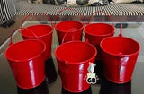 SET OF 6 , COLORFUL METAL BUCKETS  FOR HOLI -MK001HB