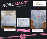 ROSE-MARRY  KING SIZE DESIGNER BEDSHEETS WITH  FRILLED PILLOW COVERS-PREET001RMBL