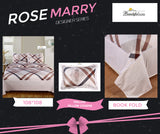 ROSE-MARRY  KING SIZE DESIGNER BEDSHEETS WITH  FRILLED PILLOW COVERS-PREET001RMBE