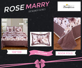 ROSE-MARRY  KING SIZE DESIGNER BEDSHEETS WITH  FRILLED PILLOW COVERS-PREET001RMA