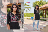 TIPS & TOPS, Launching New Catalogue ,SET OF 9 SHORT EMBROIDERED TOPS-OM001TT