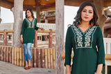 TIPS & TOPS, Launching New Catalogue ,SET OF 9 SHORT EMBROIDERED TOPS-OM001TT