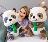 Cute and soft little panda holding bamboo, plush panda toy-OKG001PT
