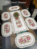 DORSA, Combo of Beautiful Design  Cut work Self Silk Embroidery Dining table Runner with Placemats-SARA001CE