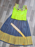 SANKRANTI SPECIAL SKIRT AND TOP WITH BELT FOR KIDS-SRISA001