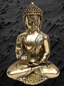 HAIMINI , MEDITATING CALM ELEGANT BUDDHA STATUE IN BRASS -SN001BSBH