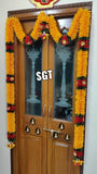 ORANGE  MARIGOLD SHADE ,BEAUTIFUL CLOTH FABRIC FLOWER THOMALA FOR DOOR DECORATION -SN001DDAB